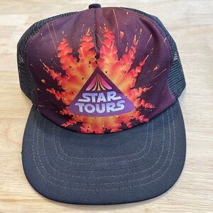 Vintage 1980s Disney Star Tours Trucker Hat Character Fashions Adult Size Snap